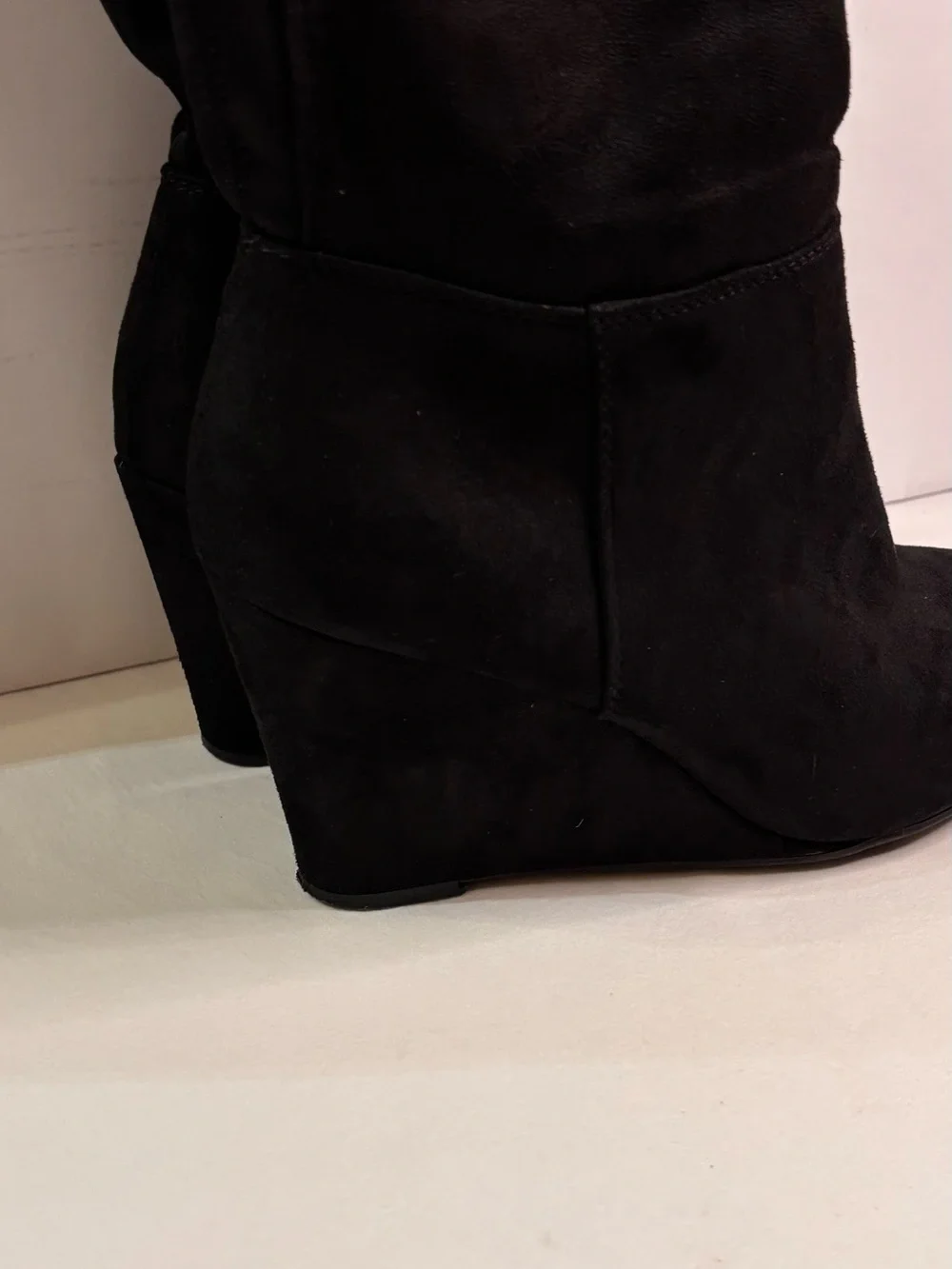 Chinese Laundry Black Over-the-Knee Wedge Boots